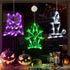 LOLStar Halloween Lights,3 Pack Ghost Tree, Haunted House, Candle Window Lights with Suction Cup, Upgrade Timer and Slowly Fade Functions Battery Operated Indoor Lights for Halloween Window Decoration
